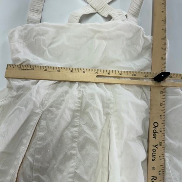 Louna‎ Romper Womens Medium White Tie Back Criss Cross Cotton Blend - Picture 9 of 16